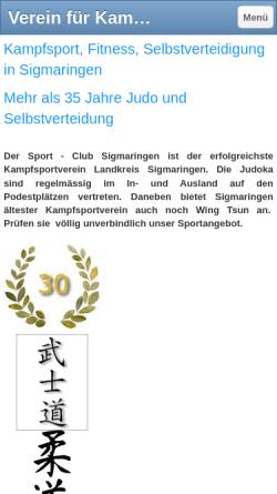 Vorschau der mobilen Webseite www.scsig.de, Sport-Club Sigmaringen e.V.