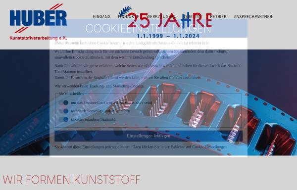 Vorschau von www.huber-kunststoffverarbeitung.de, Huber Kunststoffverarbeitung