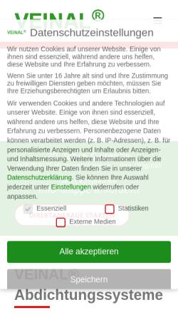 Vorschau der mobilen Webseite www.veinal.de, Schuster GmbH