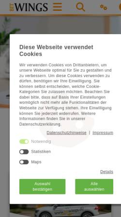 Vorschau der mobilen Webseite www.bitwings.de, Bitwings