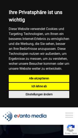 Vorschau der mobilen Webseite www.evanto.de, Evanto Media AG