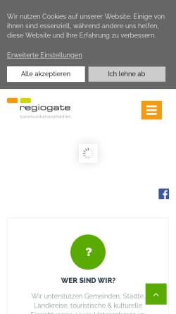 Vorschau der mobilen Webseite www.regiogate.de, Regiogate GmbH