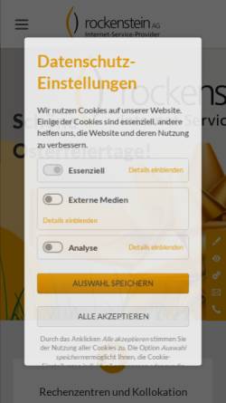 Vorschau der mobilen Webseite www.rockenstein.de, Rockenstein AG