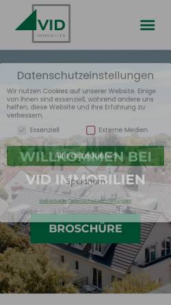 Vorschau der mobilen Webseite www.vid-immobilien.de, VID Immobilien GmbH