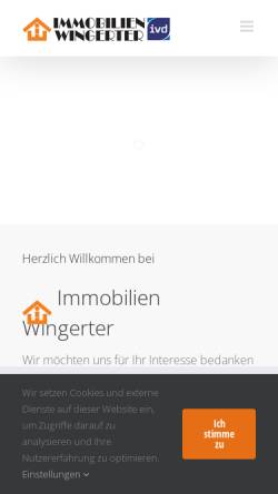 Vorschau der mobilen Webseite www.immobilien-wingerter.de, Immobilien Wingerter