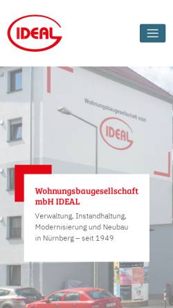 Vorschau der mobilen Webseite www.ideal-wohnbau.de, Wohnungsbaugesellschaft mbH IDEAL
