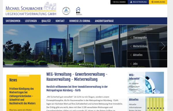 Vorschau von schumacher-lv.de, Hausverwaltung Michael Schumacher Liegenschaftsverwaltung GmbH
