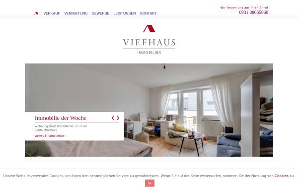 Vorschau von www.viefhaus-immobilien.de, Viefhaus Immobilien