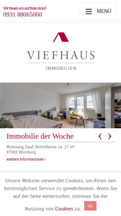 Vorschau der mobilen Webseite www.viefhaus-immobilien.de, Viefhaus Immobilien