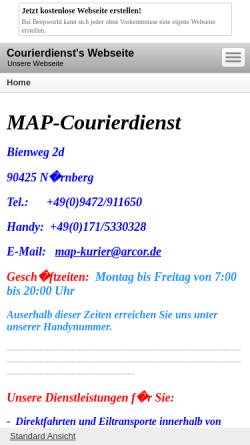 Vorschau der mobilen Webseite www.beepworld.de, MAP-Courierdienst