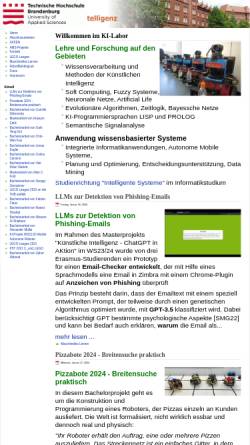 Vorschau der mobilen Webseite ots.fh-brandenburg.de, Labor für Künstliche Intelligenz