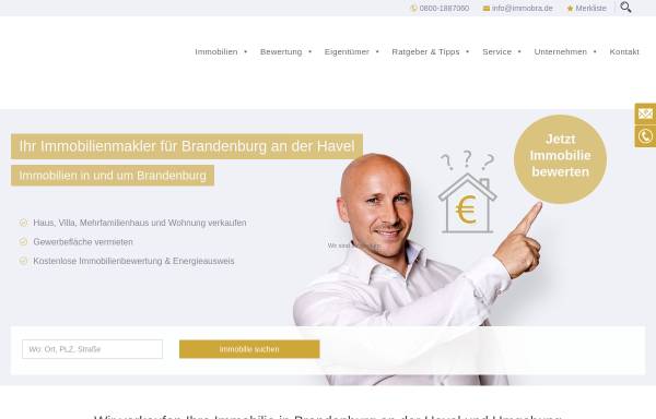 Vorschau von www.immobra.de, Gewerbeimmobilien Brandenburg