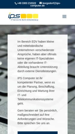 Vorschau der mobilen Webseite ips-computer.de, IPS Computer