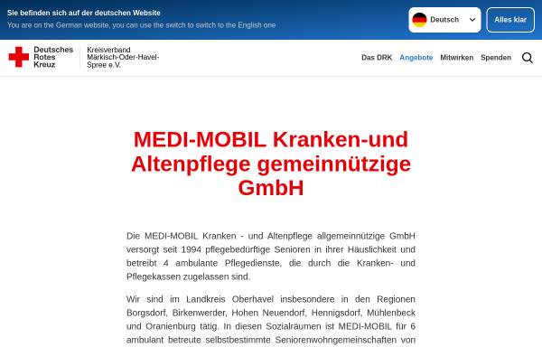 Vorschau von www.medi-mobil-birkenwerder.de, MEDI-MOBIL Kranken und Altenpflege GmbH