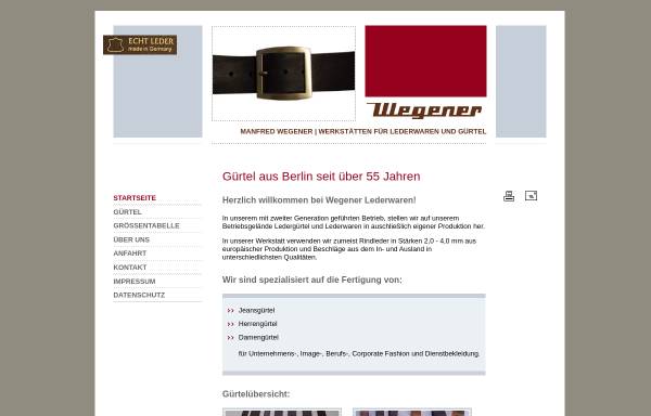 Vorschau von www.wegener-lederwaren.de, Wegener, Manfred