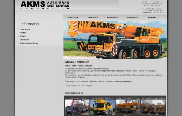 AKMS-Fehrbellin - Auto-Kran Miet-Service, Inh. Gunter Fickinger