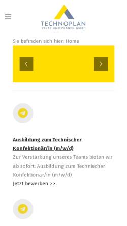 Vorschau der mobilen Webseite www.technoplan-fehrbellin.de, Technoplan GmbH