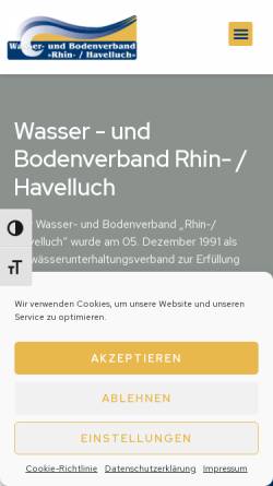 Vorschau der mobilen Webseite www.wbv-fehrbellin.de, Wasser- und Bodenverband Rhin-/ Havelluch