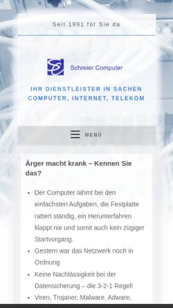 Vorschau der mobilen Webseite www.schreier-computer.de, Schreier Computer, EDV-Beratung und Computersysteme