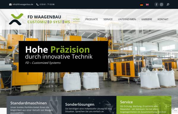 Vorschau von www.fd-waagenbau.de, F & D Wägetechnik-Waagenbau GmbH