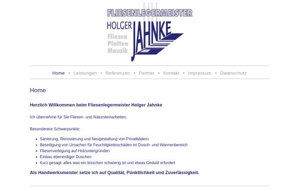 Vorschau von www.fliesen-jahnke.de, Fliesenlegermeister Holger Jahnke