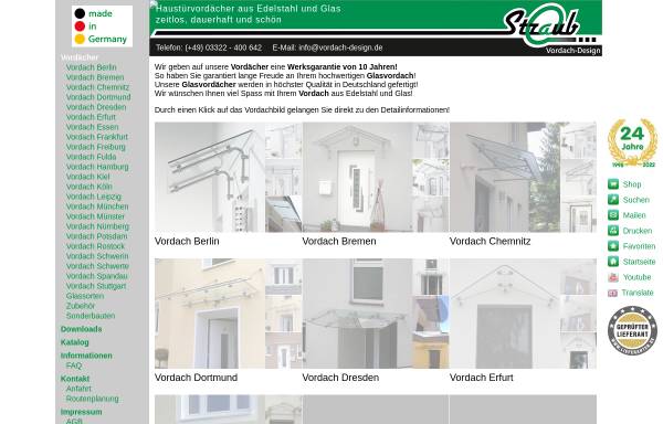 Vorschau von www.vordach-design.de, Vordach Design, Toralf Straub
