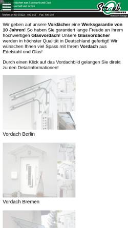 Vorschau der mobilen Webseite www.vordach-design.de, Vordach Design, Toralf Straub