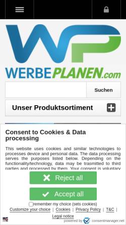 Vorschau der mobilen Webseite www.werbeplanen.com, werbeplanen.com