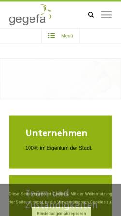 Vorschau der mobilen Webseite www.gegefa.de, Gemeinnützige Gebäudewirtschaft Falkensee GmbH