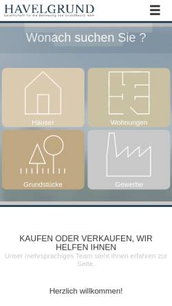 Vorschau der mobilen Webseite www.havelgrund.de, Havelgrund - Gesellschaft für Betreuung von Grundbesitz mbH