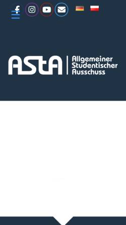 Vorschau der mobilen Webseite www.asta-viadrina.de, AStA - Allgemeiner Studentischer Ausschuss der Europa-Uniersität Viadrina