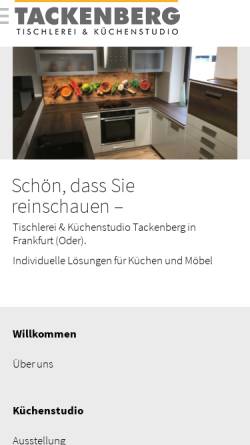 Vorschau der mobilen Webseite www.einbaukuechen-tackenberg.de, Tischlerei & Küchenstudio Tackenberg