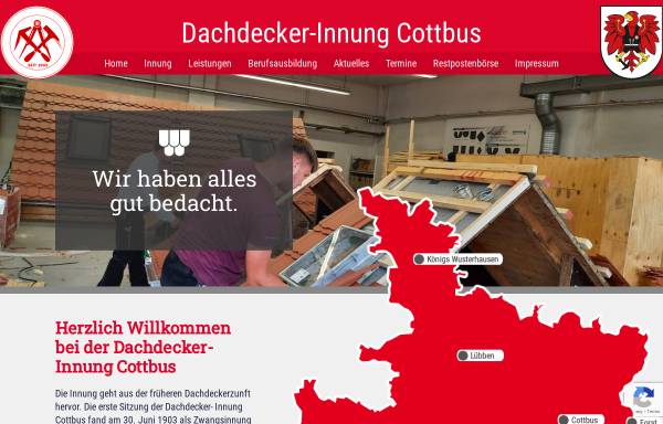 Vorschau von dachdecker-innung-cottbus.de, Dachdecker-Innung Cottbus