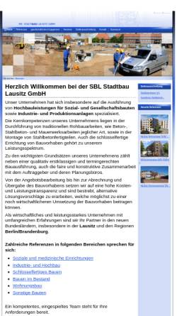 Vorschau der mobilen Webseite www.stadtbau-lausitz.de, SBL Stadtbau Lausitz GmbH