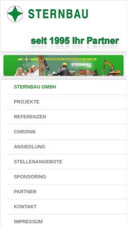 Vorschau der mobilen Webseite www.sternbau.de, Sternbau GmbH