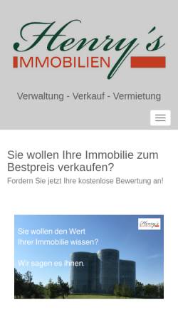 Vorschau der mobilen Webseite www.hb-cottbus.de, HB IMMO Consulting