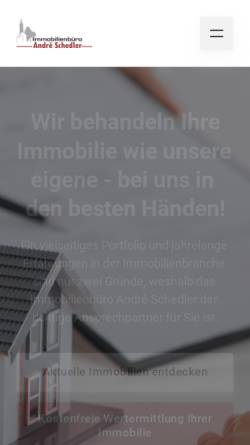 Vorschau der mobilen Webseite www.schedler-immobilien.de, Immobilienbüro André Schedler Cottbus