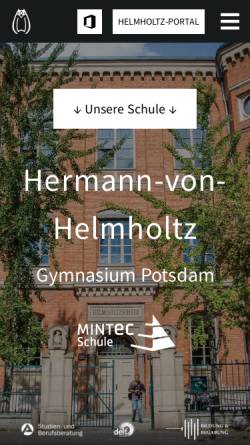 Vorschau der mobilen Webseite www.helmholtzschule.de, Helmholtz Gymnasium