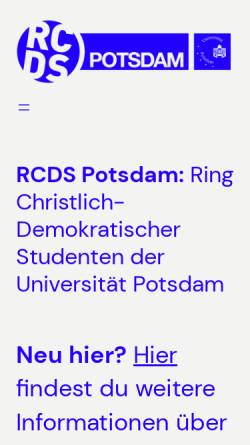 Vorschau der mobilen Webseite www.rcds-potsdam.de, Ring-Christlich-Demokratischer-Studenten (RCDS) Potsdam