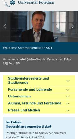 Vorschau der mobilen Webseite www.uni-potsdam.de, Sprachenzentrum