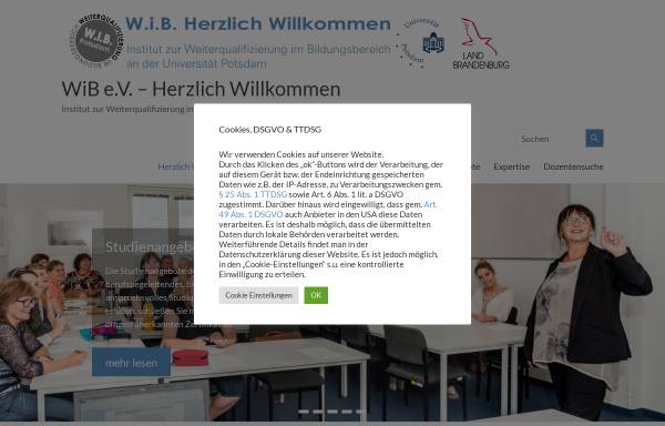 Vorschau von www.wib-potsdam.de, Wib e.V. - Weiterqualifizierung im Bildungsbereich