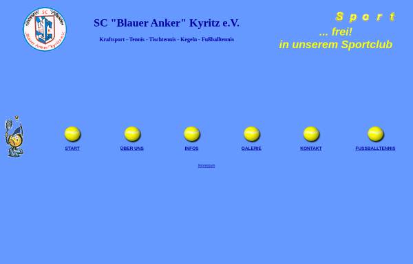 Vorschau von www.sc-blaueranker-kyritz.de, SC Blauer Anker Kyritz e.V.