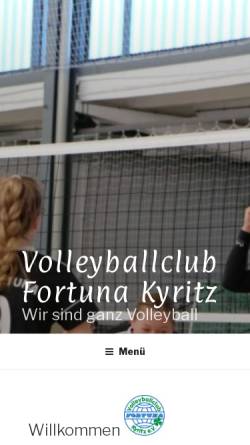 Vorschau der mobilen Webseite www.fortuna-kyritz.de, VC Fortuna Kyritz