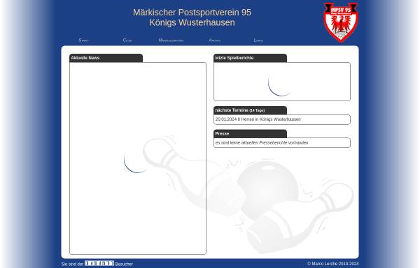 Vorschau von mpsv-95.de, Märkischer Postsportverein 95 e. V.