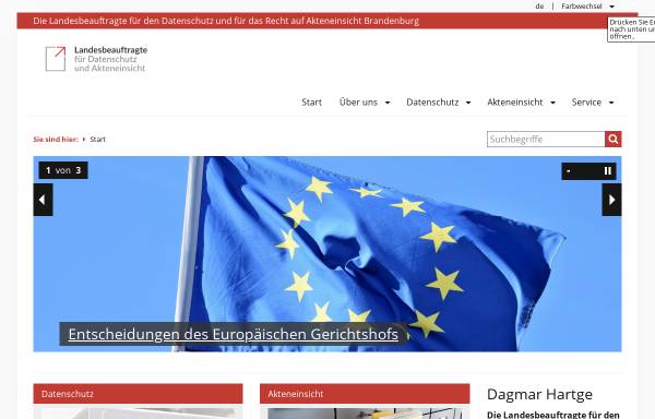 Vorschau von www.lda.brandenburg.de, Brandenburg - Datenschutzbeauftrager