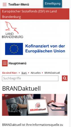 Vorschau der mobilen Webseite www.lasa-brandenburg.de, Landesagentur für Struktur und Arbeit (LASA)