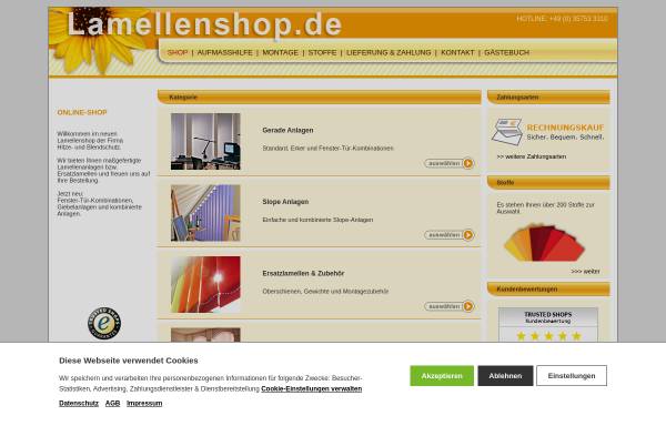 Vorschau von www.lamellenshop.de, Hitze- und Blendschutz Björn Paulick