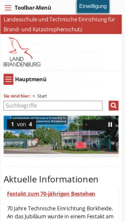 Vorschau der mobilen Webseite lste.brandenburg.de, Landesschule und Technischen Einrichtung für Brand- und Katastrophenschutz (LSTE)