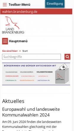 Vorschau der mobilen Webseite wahlen.brandenburg.de, Landeswahl-/Landesabstimmungsleiter