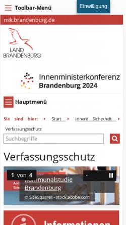 Vorschau der mobilen Webseite verfassungsschutz.brandenburg.de, Verfassungsschutz, Abt. des Ministeriums des Innern und für Kommunales im Land Brandenburg.